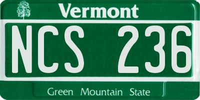 VT license plate NCS236