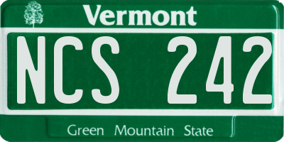 VT license plate NCS242