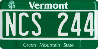 VT license plate NCS244