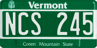 VT license plate NCS245