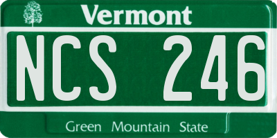 VT license plate NCS246