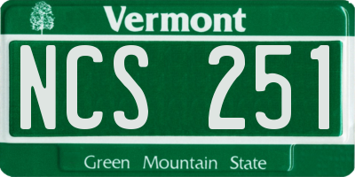 VT license plate NCS251