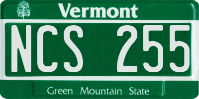 VT license plate NCS255