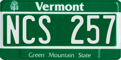 VT license plate NCS257