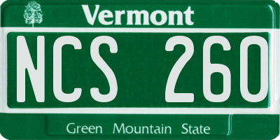 VT license plate NCS260