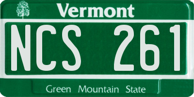 VT license plate NCS261