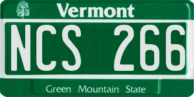 VT license plate NCS266