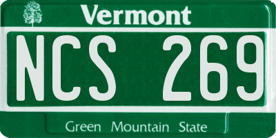 VT license plate NCS269