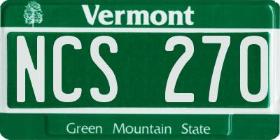 VT license plate NCS270