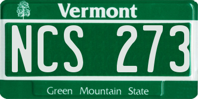 VT license plate NCS273