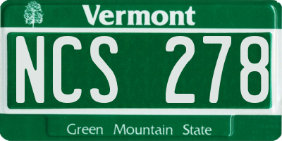VT license plate NCS278