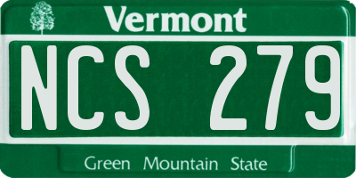 VT license plate NCS279