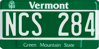 VT license plate NCS284