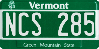 VT license plate NCS285