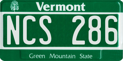 VT license plate NCS286