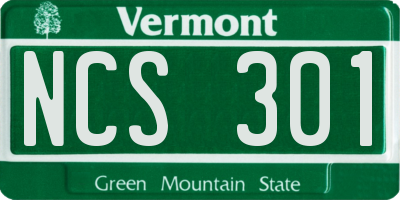 VT license plate NCS301