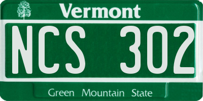 VT license plate NCS302