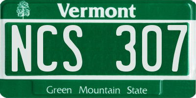 VT license plate NCS307