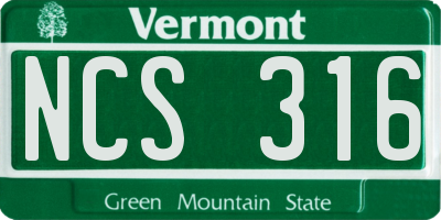 VT license plate NCS316