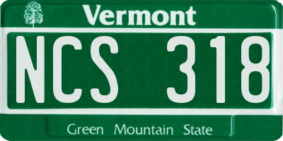 VT license plate NCS318