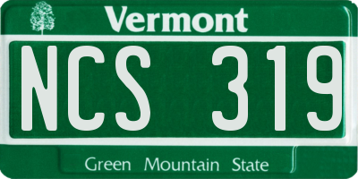 VT license plate NCS319