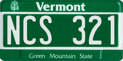 VT license plate NCS321