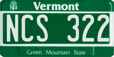 VT license plate NCS322