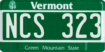 VT license plate NCS323