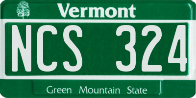 VT license plate NCS324