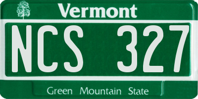 VT license plate NCS327