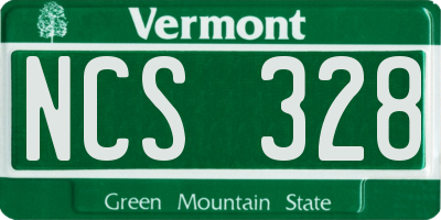 VT license plate NCS328