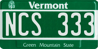 VT license plate NCS333