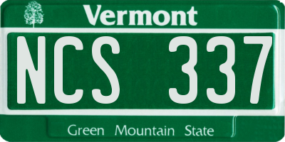 VT license plate NCS337