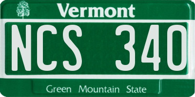 VT license plate NCS340