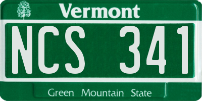 VT license plate NCS341