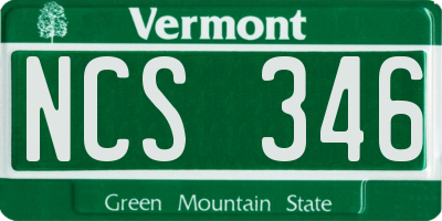 VT license plate NCS346