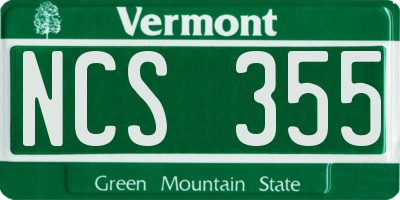 VT license plate NCS355