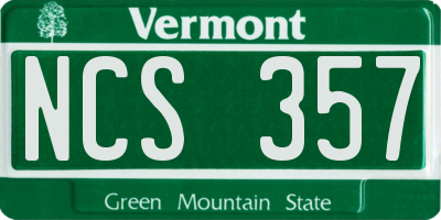 VT license plate NCS357
