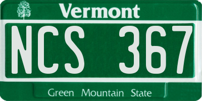 VT license plate NCS367