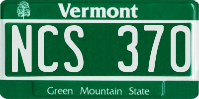 VT license plate NCS370