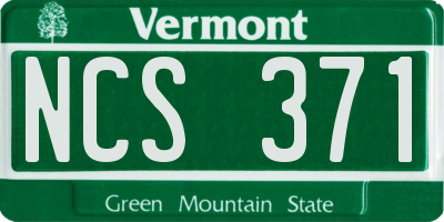 VT license plate NCS371