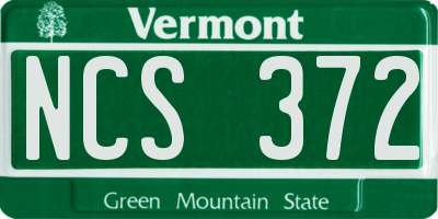 VT license plate NCS372