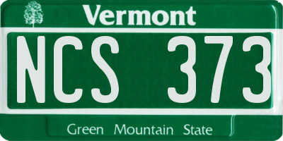 VT license plate NCS373
