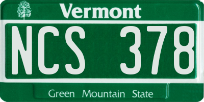 VT license plate NCS378