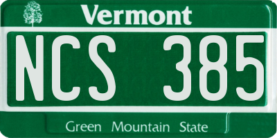 VT license plate NCS385
