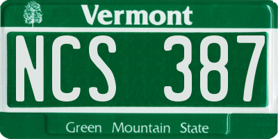 VT license plate NCS387