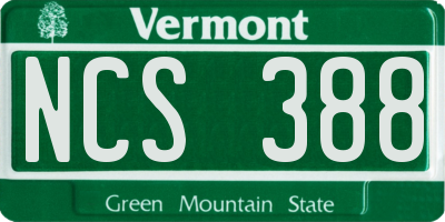 VT license plate NCS388