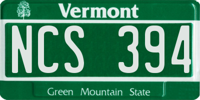 VT license plate NCS394