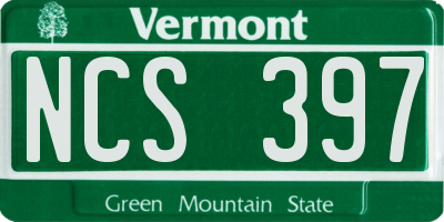 VT license plate NCS397