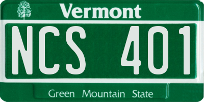 VT license plate NCS401